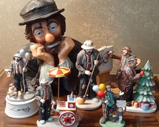Emmett Kelly clown figurines 