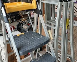 Several ladders available, including Cosco 3 step and multi-position ladder