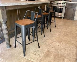 Iron and wood counter stools