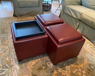 Crate and Barrel storage ottomans