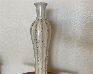 #11	misc	19" white marbled pattern vase	 $ 20.00 