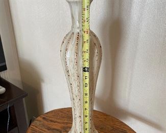 #11	misc	19" white marbled pattern vase	 $ 20.00 