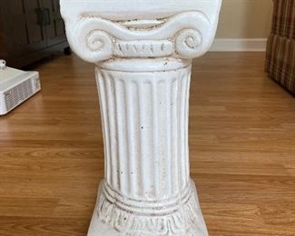#12	misc	white plaster pedestal -  17"x8"	 $ 20.00 