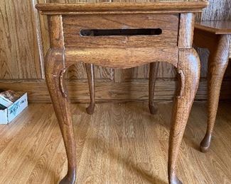 #15	misc	Queen Anne style end table with missing pullout candle trays *as is scratches* - 18x30x26	 $ 25.00 