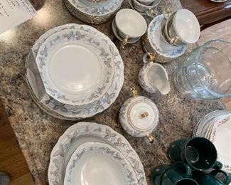 #27	china	Harmony House Vintage Pattern Dawn Gray & Horizon Blue - SET	 $ 145.00 