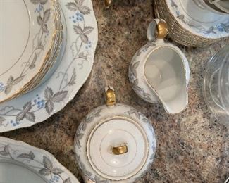 #27	china	Harmony House Vintage Pattern Dawn Gray & Horizon Blue - SET	 $ 145.00 