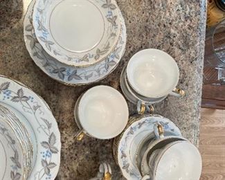 #27	china	Harmony House Vintage Pattern Dawn Gray & Horizon Blue - SET	 $ 145.00 