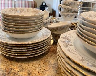 #27	china	Harmony House Vintage Pattern Dawn Gray & Horizon Blue - SET	 $ 145.00 