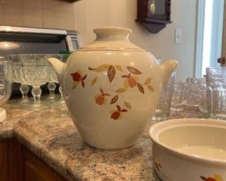 #30	china	Vintage Hall Superior Jewel Tea Autumn Leaf Big Ear, Eva Zeisil Cookie Jar	 $ 50.00 