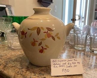 #30	china	Vintage Hall Superior Jewel Tea Autumn Leaf Big Ear, Eva Zeisil Cookie Jar	 $ 50.00 