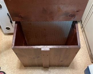 #35	Misc	Wood Laundry Bin "Dirty Duds" hand painted 24"x14"x15"	 $ 20.00 