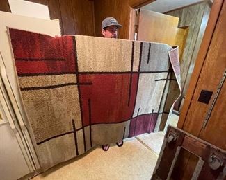 #39	misc	Orian Machine Made Rug - Spice Grid Rouge 60"x84" - Made in USA	 $ 45.00 