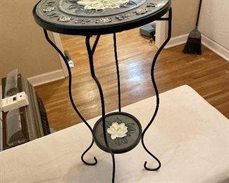 #41	misc	25" Plant stand - butterfly/floral pattern	 $ 25.00 