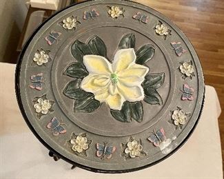 #41	misc	25" Plant stand - butterfly/floral pattern	 $ 25.00 