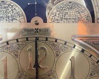 #49		Howard Miller w/brass weights and pendulum - Grandfather Clock with key - 18.5x12x80	 $ 350.00 