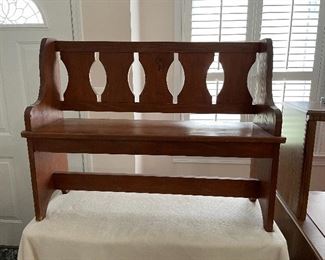 #51		Antique Small Church Pew - 41x12.5x33	 $ 125.00 
