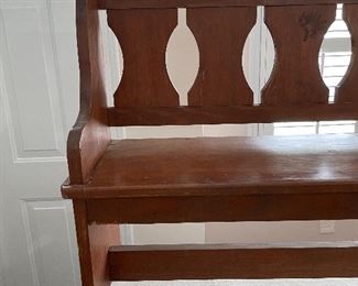 #51		Antique Small Church Pew - 41x12.5x33	 $ 125.00 