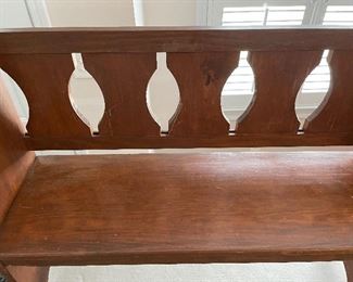 #51		Antique Small Church Pew - 41x12.5x33	 $ 125.00 