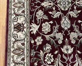 #66		Maroon/Tan Floral Machine Made Rug - 62x93	 $ 50.00 