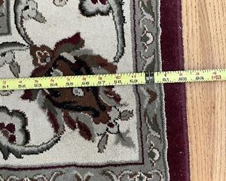 #66		Maroon/Tan Floral Machine Made Rug - 62x93	 $ 50.00 