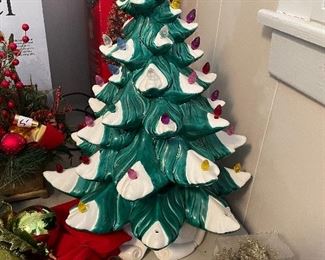 #85		Green Ceramic Christmas Tree 20" 	 $ 50.00 
