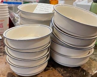 #68		Lenox Chinastone - For the blue patterns: 10 Cereal bowls 6.25x2 and 4 - 5.25" dessert bowls	 $ 60.00 
