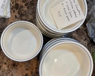 #68		Lenox Chinastone - For the blue patterns: 10 Cereal bowls 6.25x2 and 4 - 5.25" dessert bowls	 $ 60.00 