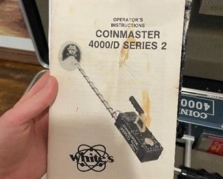 #94		Whites Coinmaster 4000/D Series 2 - With Case and Manual	 $ 75.00 