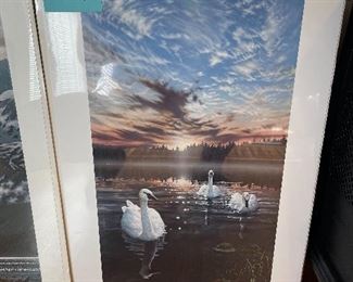 #100	Art	Ed Tussey - "Swans Early Light" 1993 Signed Lim. Ed. 401/1500 - 17x23 - Still Wrapped	 $ 100.00 
