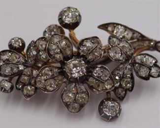 Antique French 18kt Gold and Diamond Brooch $1000-$1,500 Auction Estimate 