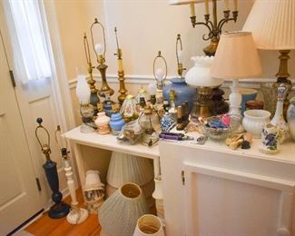 Multiple brass lamps