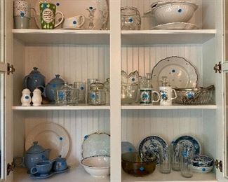 Dishes. Full Pier one dish set with serving platters  ( not pictured ) 