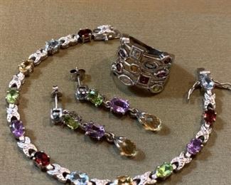 006 Sterling Bracelet, Ring  Earrings