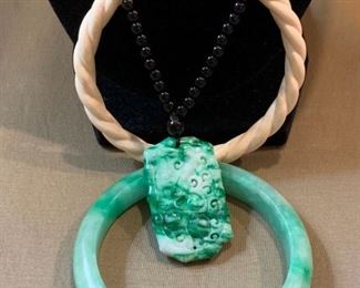 008 Jadeite Pendant  Bracelet