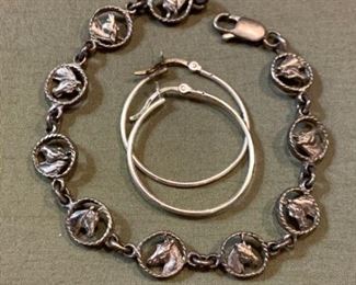 010 Sterling Horse Head Bracelet
