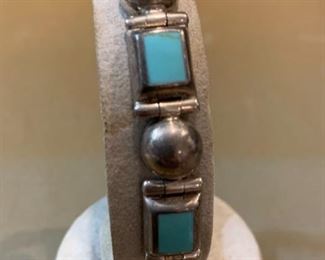 012 H Lagbe Sterling  Turquoise Bracelet
