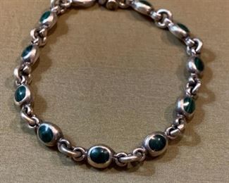 014 Sterling  Malachite Bracelet