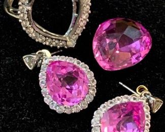 034 Ruby  Topaz Ring  Earrings