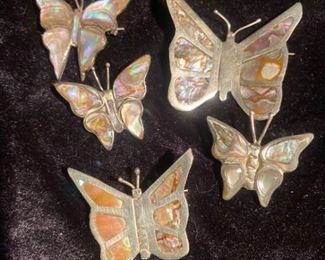 259 Mother of Pearl Butterfly Pins