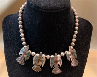 451 Southwest Phoenix Bird Silver Necklace