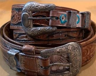 453 Vintage KEYSTON BROS Sterling Buckle  Belt Sets