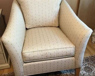 Ethan Allen armchair with ottoman - 32”W x 32”H x 36”D and ottoman measures 23”W x 19”H x 15”D - $300