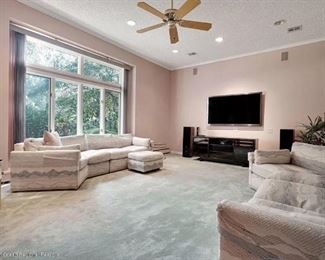 Drexel Heritage sectional sofa set with matching ottoman on casters.  Like new.