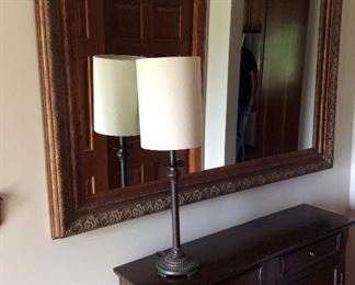 Hall way chest & Lamp Antique mirror