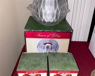 New in boxes, Cracker Barrel Christmas tea light holders.