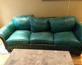real leather three seat sofa