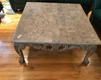 coffee table with marble top