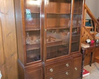 $50.00, Solid Mahogany China cabinet VG condition there is a table that matches