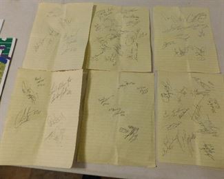6 pages of autographs