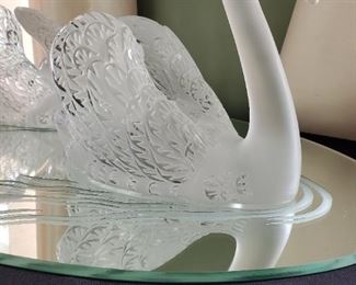 Lalique Swans with mirror